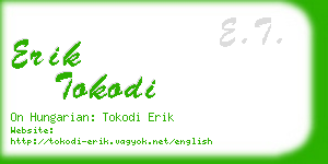 erik tokodi business card